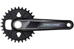 Shimano Deore Rear 12-Speed Bicycle Crank Set - FC-M6100-1 (Black - 175MM 30T - for Chain LINE 52MM)