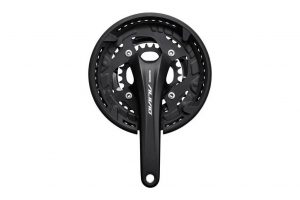 Shimano Alivio FC-T4060 Alivio 2-piece chainset, 48/36/26T, black, with chainguard